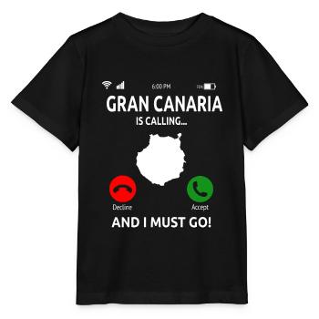 Gran Canaria Îles Canaries Vacances - T-shirt bio MINI CREATOR Stanley/Stella Enfant - noir - Devant - Mikhail (115cm)