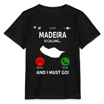Madeira Holiday Island Portugal Gift - Stanley/Stella MINI CREATOR Kids’ T-Shirt - black - Front - Mikhail (115cm)