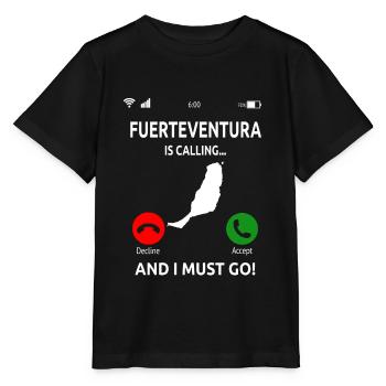 Fuerteventura Îles Canaries Vacances - T-shirt bio MINI CREATOR Stanley/Stella Enfant - noir - Devant - Mikhail (115cm)