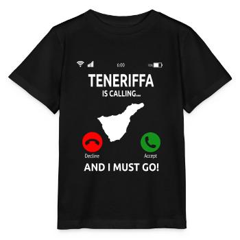 Tenerife Îles Canaries Vacances - T-shirt bio MINI CREATOR Stanley/Stella Enfant - noir - Devant - Mikhail (115cm)