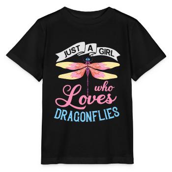Dragonflies Flying Insect Quotes Entomologist - Stanley/Stella MINI CREATOR Kids’ T-Shirt - black - Front - Mikhail (115cm)