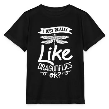 Dragonflies Flying Insect Quotes Entomologist - Stanley/Stella MINI CREATOR Kids’ T-Shirt - black - Front - Mikhail (115cm)