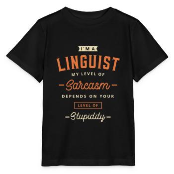 Linguiste Drôle Titre du poste Profession Anniversaire - T-shirt bio MINI CREATOR Stanley/Stella Enfant - noir - Devant - Mikhail (115cm)