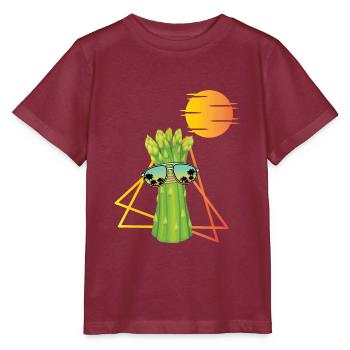 Chemise d’asperges rétro - T-shirt bio MINI CREATOR Stanley/Stella Enfant - bordeaux - Devant - Kain (125cm)
