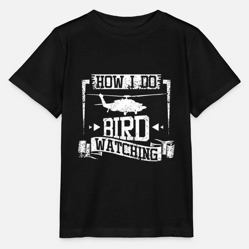How I do bird watching helicopter - Stanley/Stella MINI CREATOR Kids’ T-Shirt - black