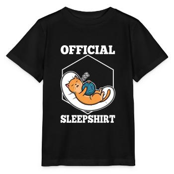 Official sleep shirt cat - Stanley/Stella MINI CREATOR Kids’ T-Shirt - black - Front - Mikhail (115cm)