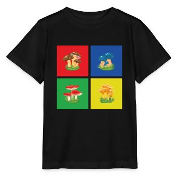 Pilze - Stanley/Stella Kinder T-Shirt MINI CREATOR  - Schwarz - Vorne - Mikhail (115cm)