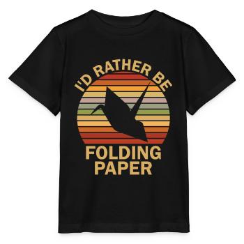 Origami Papier Flieger Papier Kunst Pilot - Stanley/Stella Kinder T-Shirt MINI CREATOR  - Schwarz - Vorne - Mikhail (115cm)