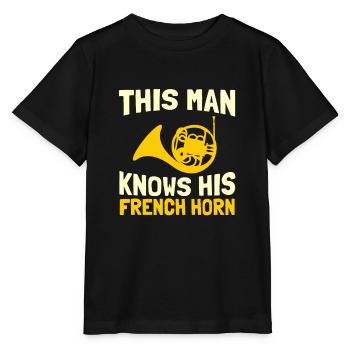 French Horn Horn player - Stanley/Stella MINI CREATOR Kids’ T-Shirt - black - Front - Mikhail (115cm)