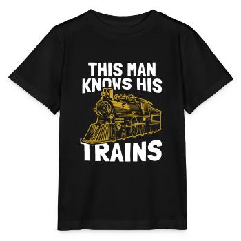 Railway Railway Train Train Train Driver - Stanley/Stella MINI CREATOR Kids’ T-Shirt - black - Front - Mikhail (115cm)