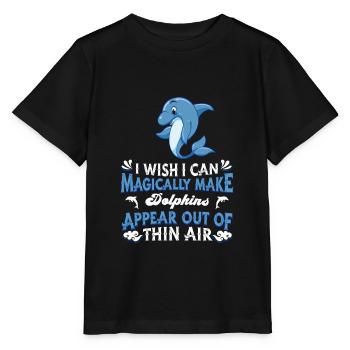 Dolphin Dolphins - Stanley/Stella MINI CREATOR Kids’ T-Shirt - black - Front - Mikhail (115cm)