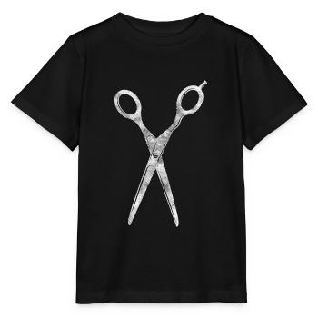 Hair Dresser Scissor Cutting Hair - Stanley/Stella MINI CREATOR Kids’ T-Shirt - black - Front - Mikhail (115cm)