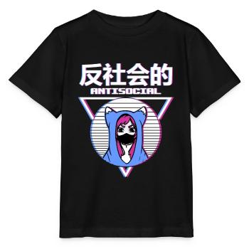 Anti Social Japanese Girl - Stanley/Stella MINI CREATOR Kids’ T-Shirt - black - Front - Mikhail (115cm)
