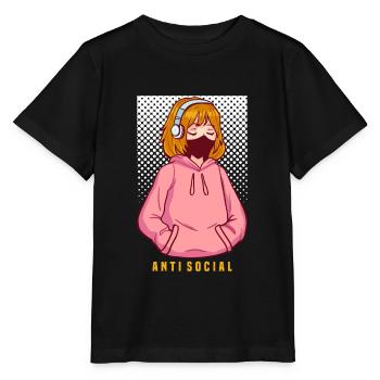 Anti Social Japanese Egirl - Stanley/Stella MINI CREATOR Kids’ T-Shirt - black - Front - Mikhail (115cm)