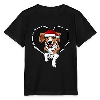 Crack Beagle avec trou de bouchon de Noël - T-shirt bio MINI CREATOR Stanley/Stella Enfant - noir - Devant - Mikhail (115cm)