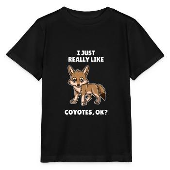Funny Coyote Lover I Just Really Like Coyotes OK - Stanley/Stella Kinder T-Shirt MINI CREATOR  - Schwarz - Vorne - Mikhail (115cm)