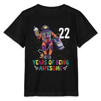 22nd Birthday Astronaut Astronomy Solar System - Stanley/Stella MINI CREATOR Kids’ T-Shirt - black - Front - Mikhail (115cm)