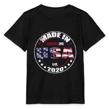 Geburtstag Spruch geboren USA 2020 - Stanley/Stella Kinder T-Shirt MINI CREATOR  - Schwarz - Vorne - Mikhail (115cm)