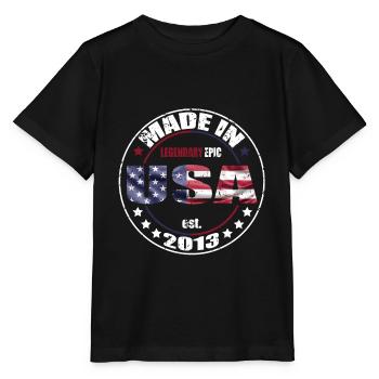 Geburtstag Spruch geboren USA 2013 - Stanley/Stella Kinder T-Shirt MINI CREATOR  - Schwarz - Vorne - Mikhail (115cm)