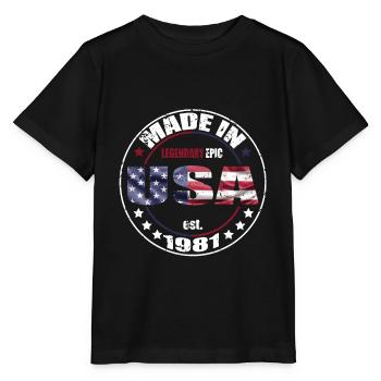Geburtstag Spruch geboren USA 1981 - Stanley/Stella Kinder T-Shirt MINI CREATOR  - Schwarz - Vorne - Mikhail (115cm)