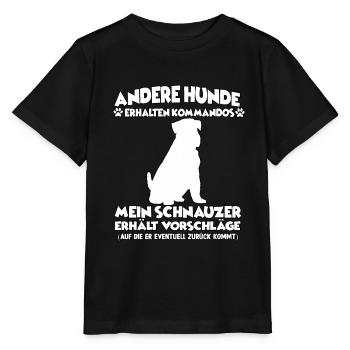 Witziges Obedience Schnauzer Hundetraining Hunde - Stanley/Stella Kinder T-Shirt MINI CREATOR  - Schwarz - Vorne - Mikhail (115cm)