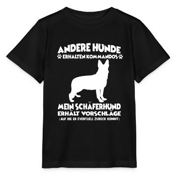 Witziges Obedience Deutscher Schäferhund Hunde - Stanley/Stella Kinder T-Shirt MINI CREATOR  - Schwarz - Vorne - Mikhail (115cm)