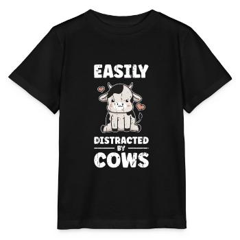 Cute Easily Distracted By Cows - Outdoors - Stanley/Stella MINI CREATOR Kids’ T-Shirt - black - Front - Mikhail (115cm)