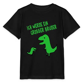großer Bruder Dinosaurier dino Schwanger Kinder - Stanley/Stella Kinder T-Shirt MINI CREATOR  - Schwarz - Vorne - Mikhail (115cm)