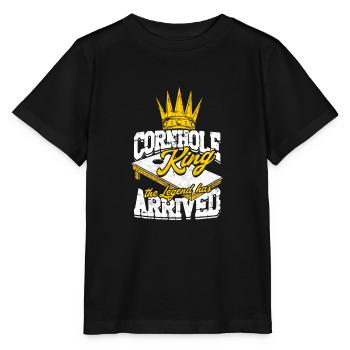 Cornhole roi la légende est arrivée - Cornhole - T-shirt bio MINI CREATOR Stanley/Stella Enfant - noir - Devant - Mikhail (115cm)