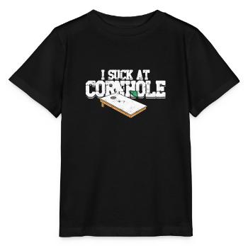 Drôle je suce à Cornhole Bean Bag Toss Game - - T-shirt bio MINI CREATOR Stanley/Stella Enfant - noir - Devant - Mikhail (115cm)