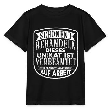Beamter Schonend behandeln reagiert allergisch auf - Stanley/Stella Kinder T-Shirt MINI CREATOR  - Schwarz - Vorne - Mikhail (115cm)