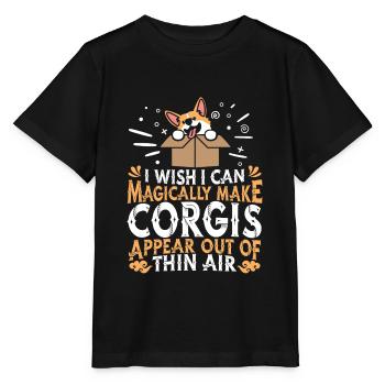 Corgi Dog - Stanley/Stella MINI CREATOR Kids’ T-Shirt - black - Front - Mikhail (115cm)