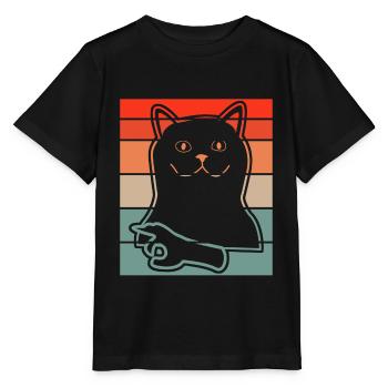 Regardé dans Chat Regardé dans - T-shirt bio MINI CREATOR Stanley/Stella Enfant - noir - Devant - Mikhail (115cm)