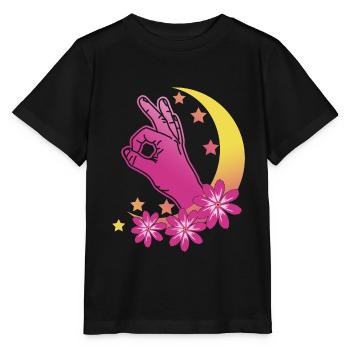 Regardé dans Vaporwave Moon Regardé dans - T-shirt bio MINI CREATOR Stanley/Stella Enfant - noir - Devant - Mikhail (115cm)