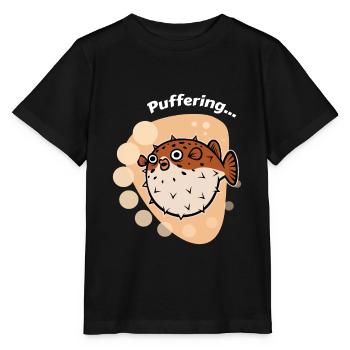 Tampon... Poisson-globe mer - T-shirt bio MINI CREATOR Stanley/Stella Enfant - noir - Devant - Mikhail (115cm)
