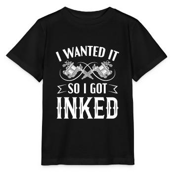 Tatoueur Je le voulais pour que je sois encré - T-shirt bio MINI CREATOR Stanley/Stella Enfant - noir - Devant - Mikhail (115cm)