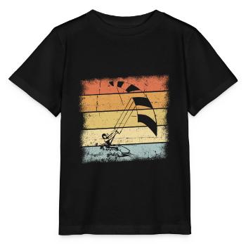 Kiteboarding Sunset Retro Design - Stanley/Stella Kinder T-Shirt MINI CREATOR  - Schwarz - Vorne - Mikhail (115cm)