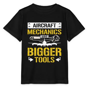 Les mécaniciens d’aéronefs ont des outils plus gros - T-shirt bio MINI CREATOR Stanley/Stella Enfant - noir - Devant - Mikhail (115cm)
