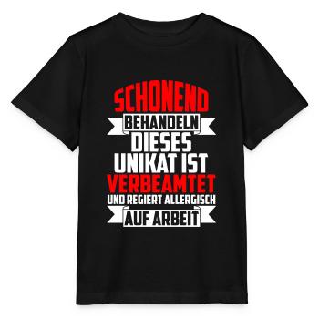 Beamter Schonend behandeln reagiert allergisch auf - Stanley/Stella Kinder T-Shirt MINI CREATOR  - Schwarz - Vorne - Mikhail (115cm)