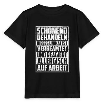 Beamten Beamter Schonend behandeln Allergisch auf - Stanley/Stella Kinder T-Shirt MINI CREATOR  - Schwarz - Vorne - Mikhail (115cm)