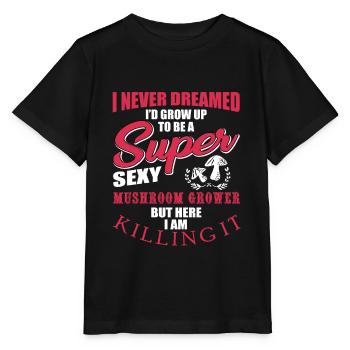 Producteur de champignons - T-shirt bio MINI CREATOR Stanley/Stella Enfant - noir - Devant - Mikhail (115cm)