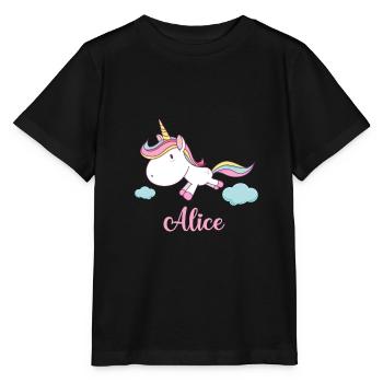 ALICE Rose Licorne Nouveauté - T-shirt bio MINI CREATOR Stanley/Stella Enfant - noir - Devant - Mikhail (115cm)