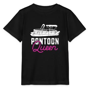 Pontoon Queen Funny Pontoon Boat - Sailboat Yacht - Stanley/Stella MINI CREATOR Kids’ T-Shirt - black - Front - Mikhail (115cm)