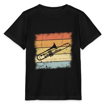 Trombone Instrument - T-shirt bio MINI CREATOR Stanley/Stella Enfant - noir - Devant - Mikhail (115cm)