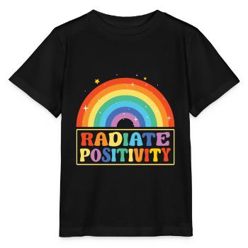 Rayonner de positivité - T-shirt bio MINI CREATOR Stanley/Stella Enfant - noir - Devant - Mikhail (115cm)