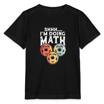 Chut, je fais des maths drôles d’haltérophilie - - T-shirt bio MINI CREATOR Stanley/Stella Enfant - noir - Devant - Mikhail (115cm)