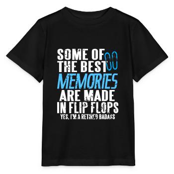 Les meilleurs souvenirs sont faits dans le thé Flip Flops - T-shirt bio MINI CREATOR Stanley/Stella Enfant - noir - Devant - Mikhail (115cm)