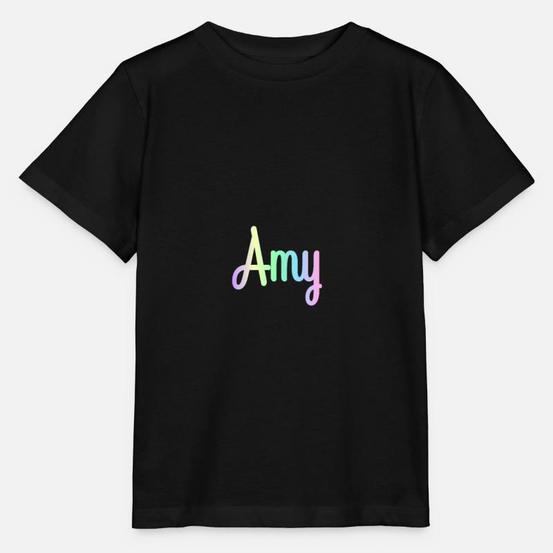 AMY Rainbow Cursive minimaliste - T-shirt bio MINI CREATOR Stanley/Stella Enfant - noir