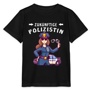 ZUKÜNFTIGE POLIZISTIN - Stanley/Stella Kinder T-Shirt MINI CREATOR  - Schwarz - Vorne - Mikhail (115cm)