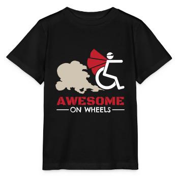 Awesome On Wheels Rollstuhlfahrer - Stanley/Stella Kinder T-Shirt MINI CREATOR  - Schwarz - Vorne - Mikhail (115cm)